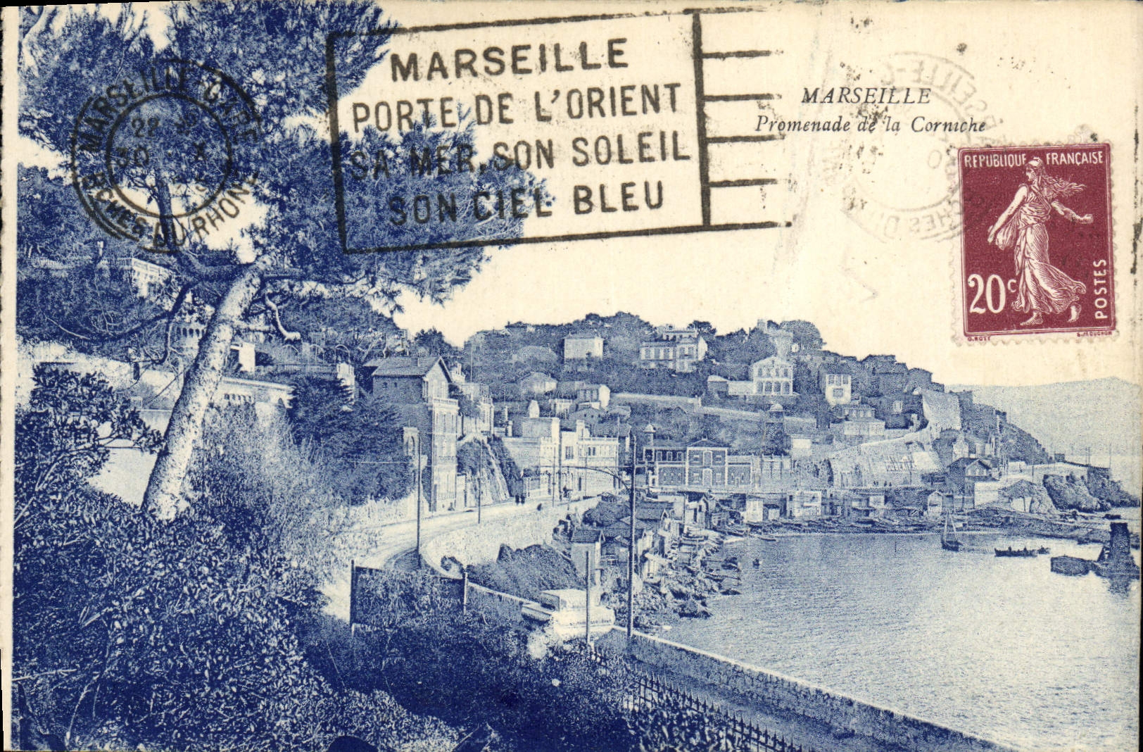 Caminata de Marsella de la POSTAL de la VENDIMIA de la cornisa