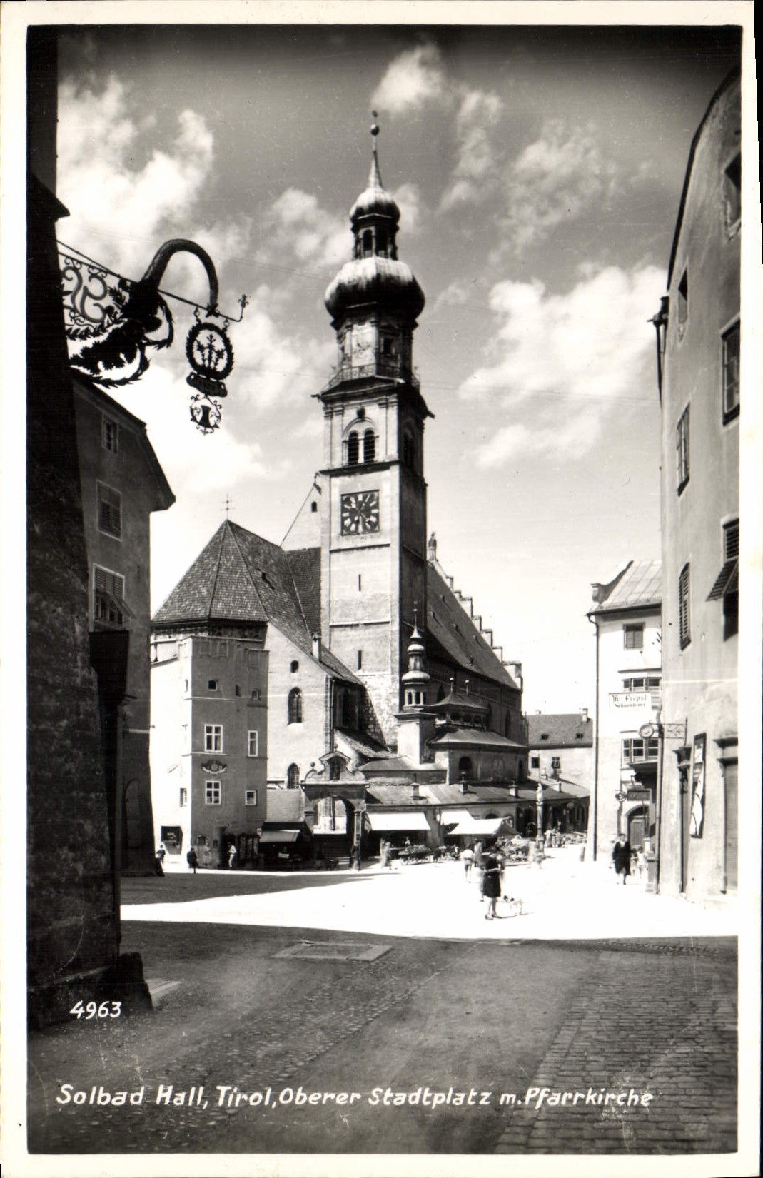 MODERN CARD Solbad Hall the Tirol Oberer Stadtplatz m Pfarrkirche