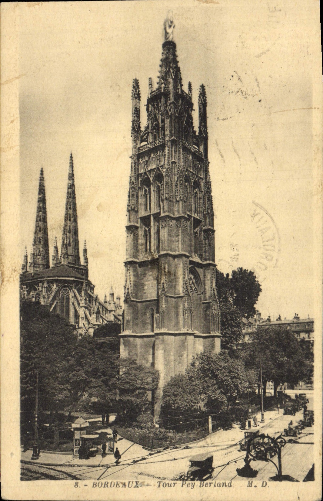 VINTAGE POSTCARD Bourdeaux Turn Pey Berland