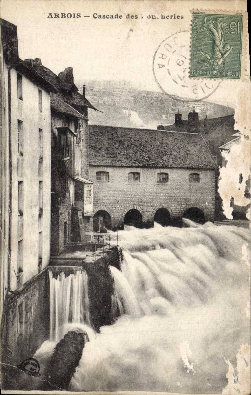 VINTAGE POSTCARD Arbois Cascades
