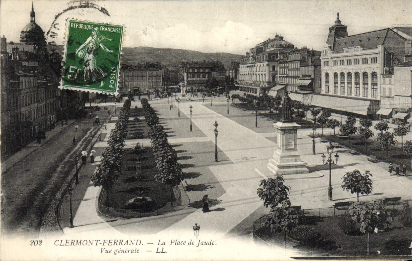 POSTAL Clermont-Ferrand de la VENDIMIA el lugar de la opinión de Jaude