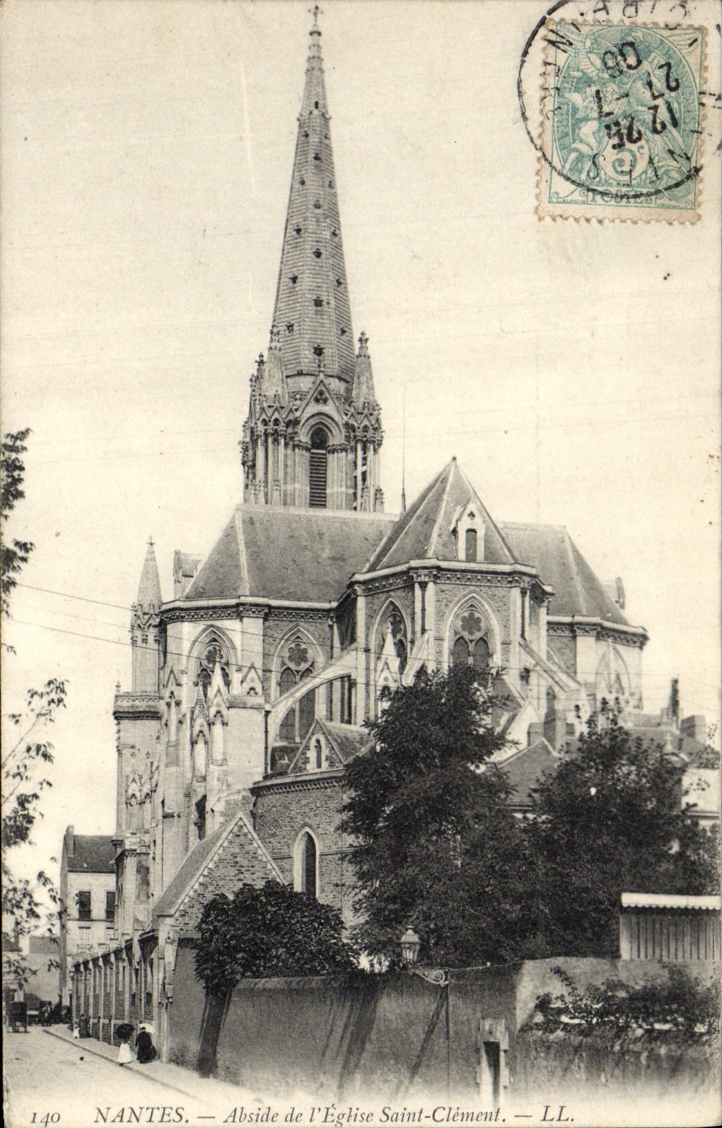 VINTAGE POSTCARD Nantes Apse of the Church Saint Clement