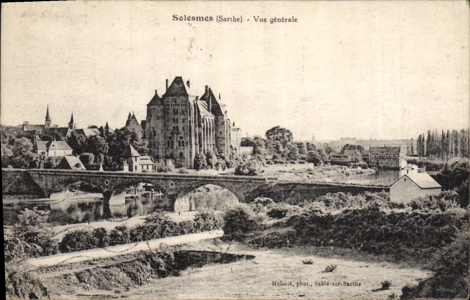 VINTAGE POSTCARD Solesmes View