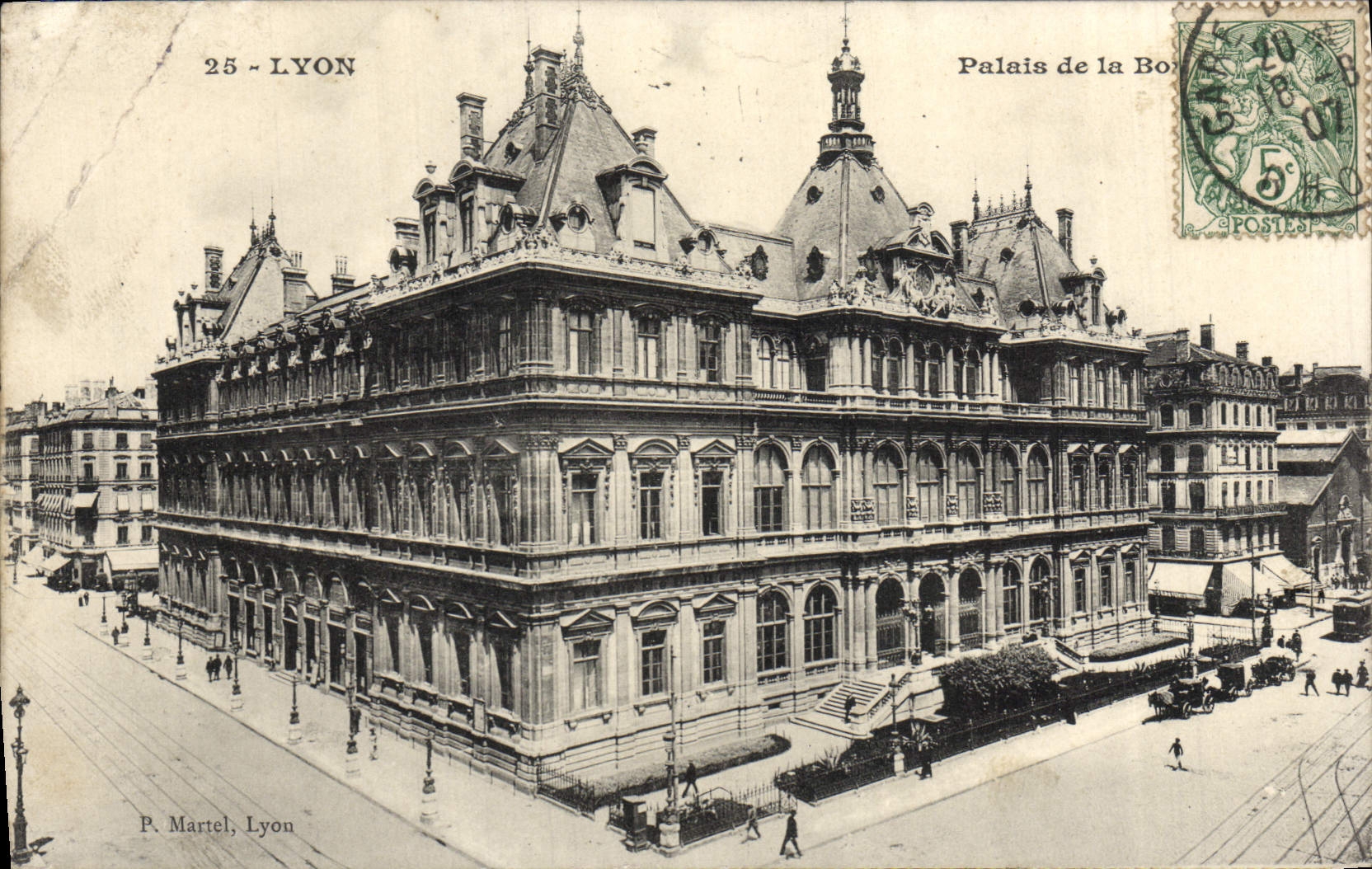 VINTAGE POSTCARD Lyon Palate of the Stock Exchange