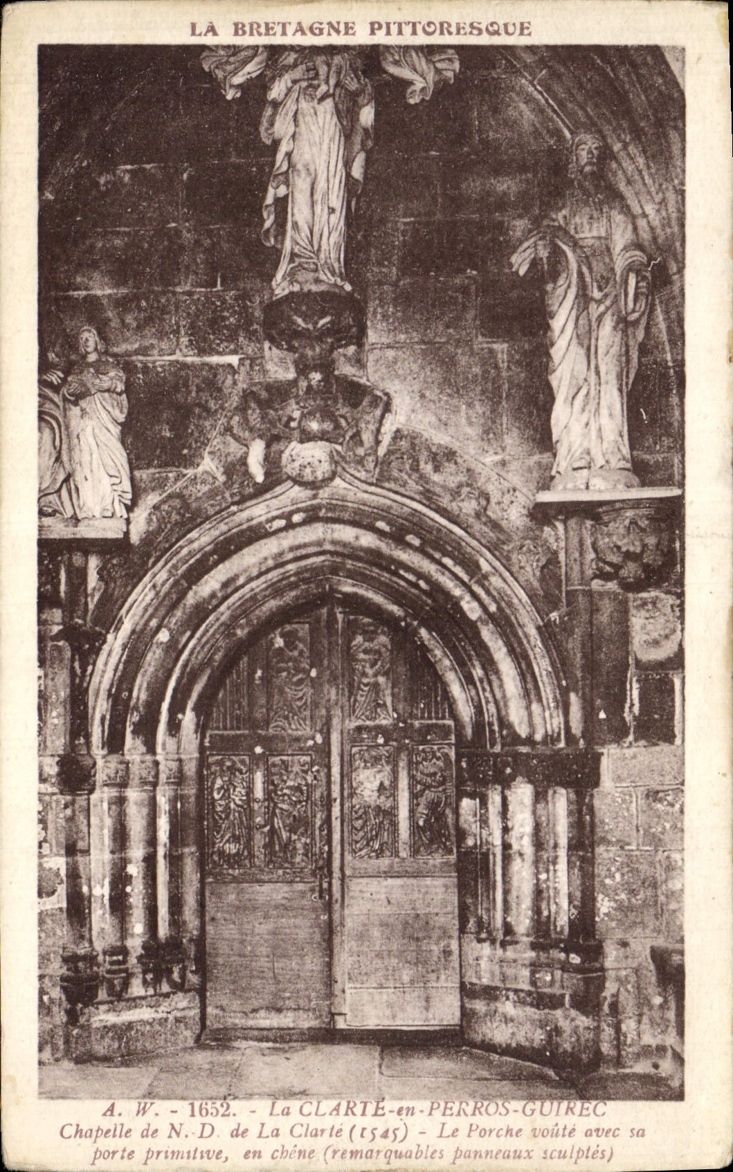 VINTAGE POSTCARD Perros Guirec Vault of Notre Dame Clearness