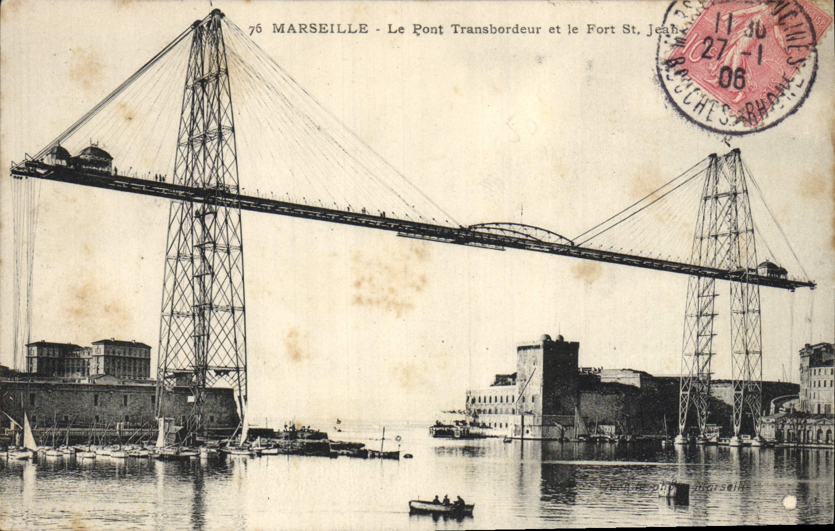 CPA Marseille Le Pont Transbordeur et le Fort St Jean