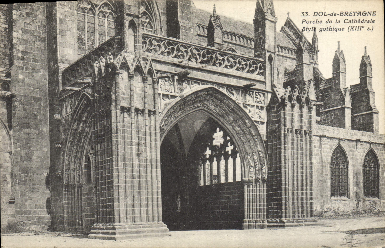 VINTAGE POSTCARD Fraud of Brittany Porch of the Cathedral