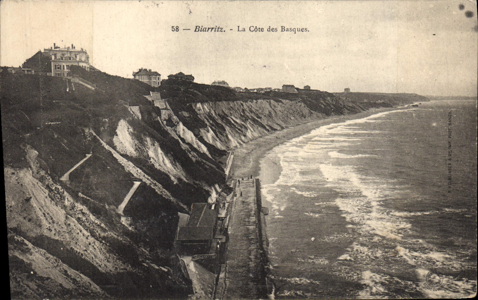 VINTAGE POSTCARD Biarritz The coast of Basques