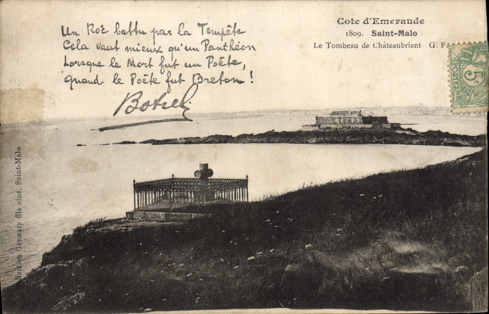 CPA Saint Malo Le Tombeau de Chateaubriant Botrel