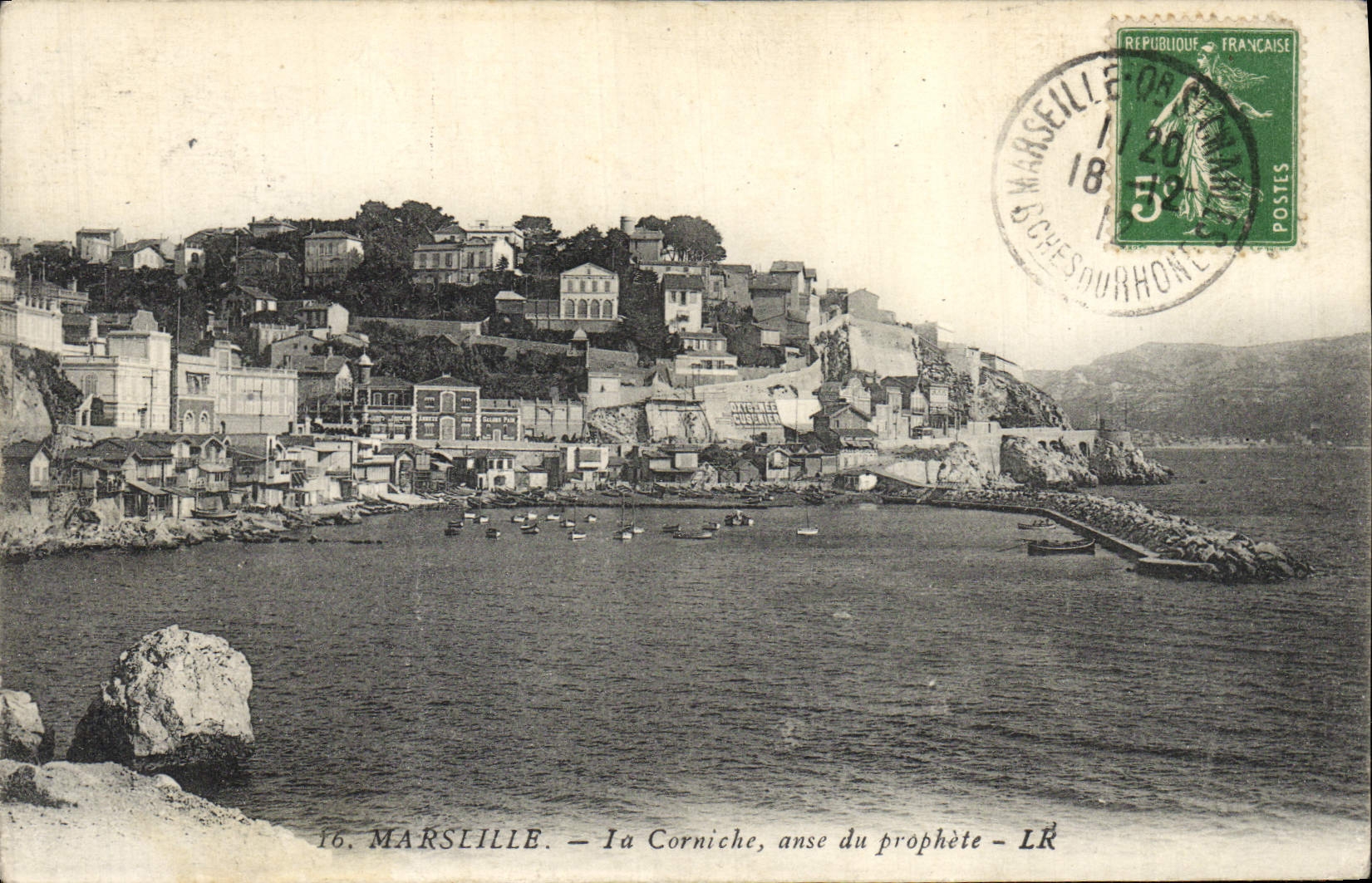 POSTAL Marsella de la VENDIMIA la manija de la cornisa del profeta