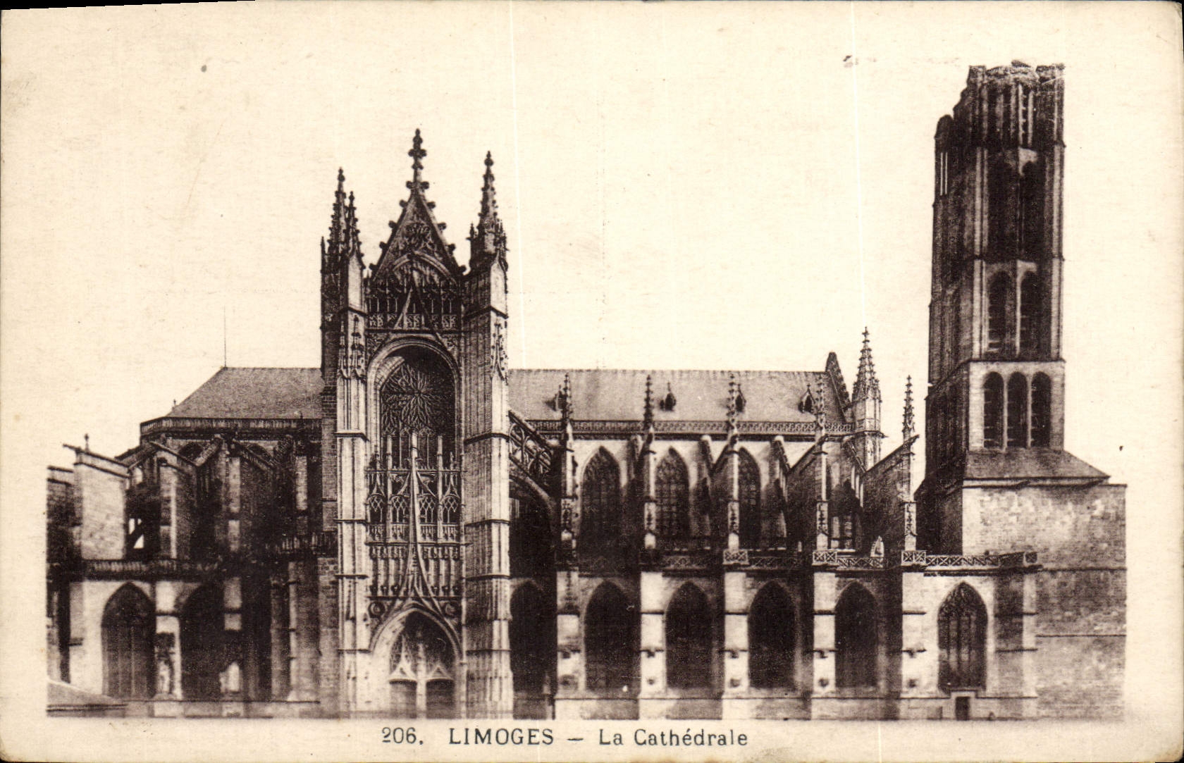 VINTAGE POSTCARD Limoges the Cathedral