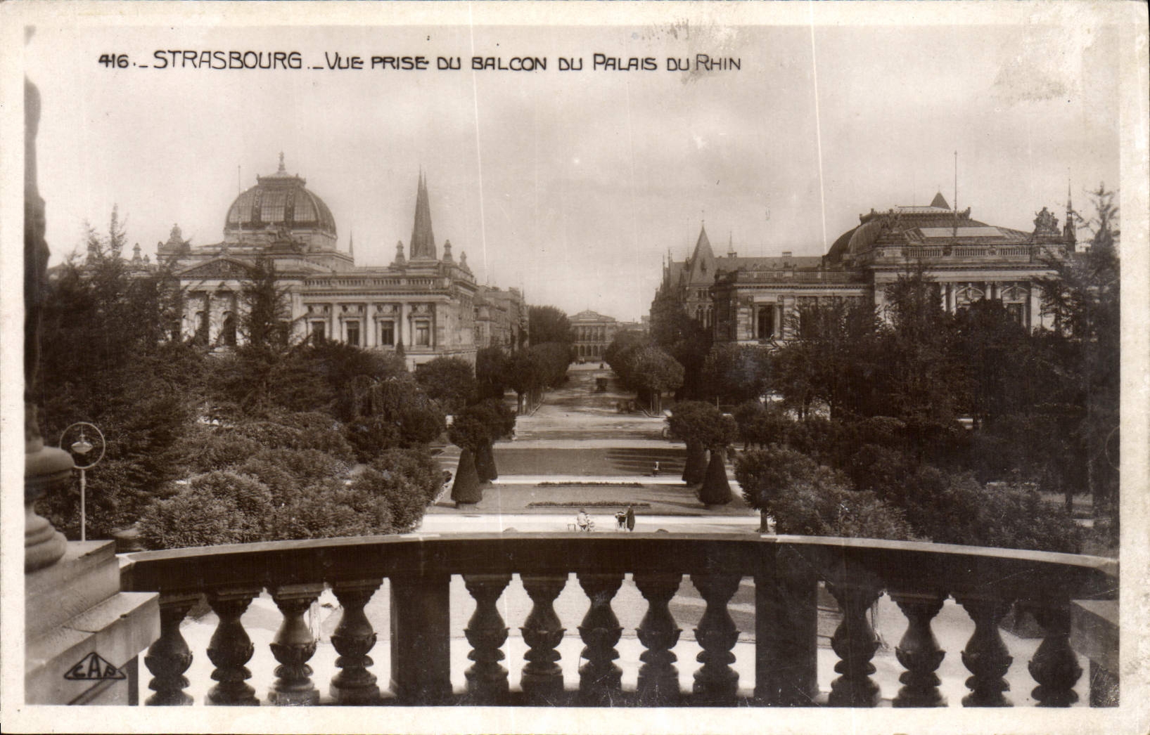 VINTAGE POSTCARD Strasbourg Seen from Of the Balcony Of the Palate Of the Rhine