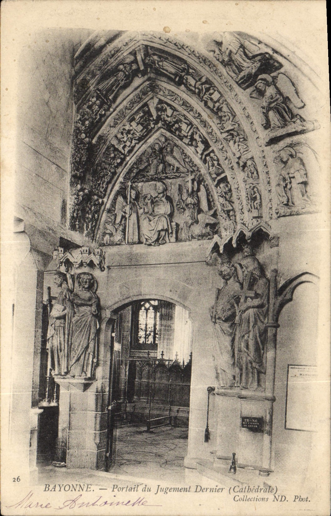 CPA Bayonne Portail Du Jugement Dernier Cathedrale