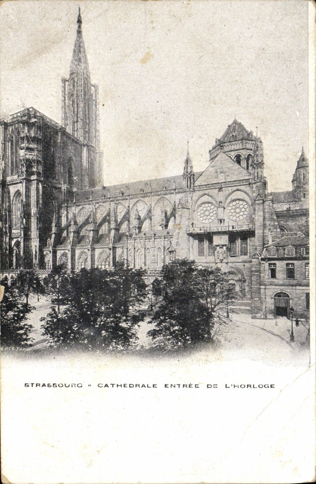 VINTAGE POSTCARD Strasbourg Cathedral Entered Of the clock