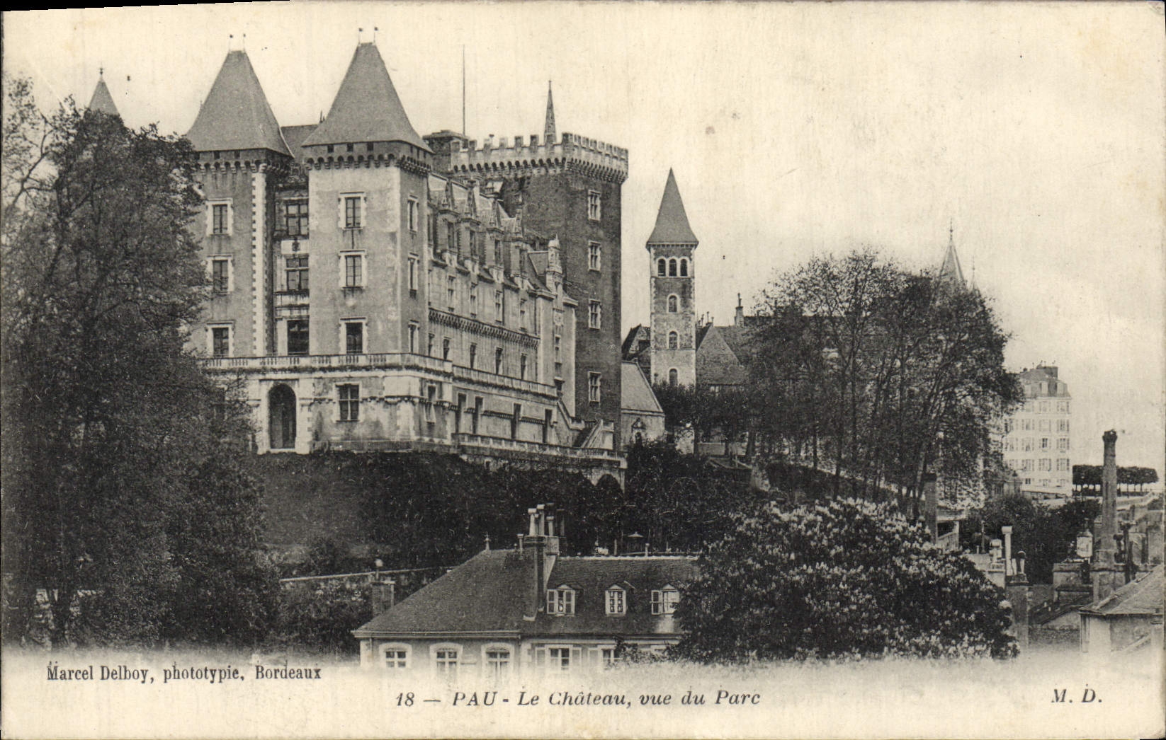 CPA Pau Le Chateau vue du Parc 