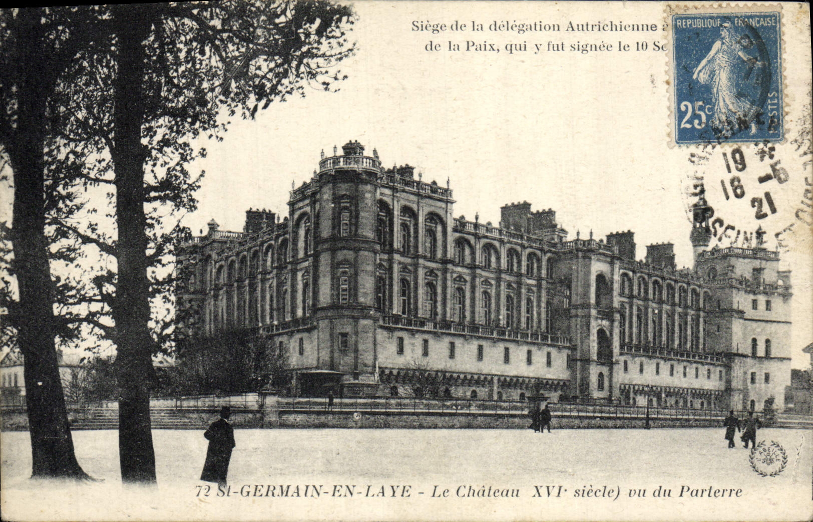 VINTAGE POSTCARD German St in Bush hammer the Castle seen of the floor
