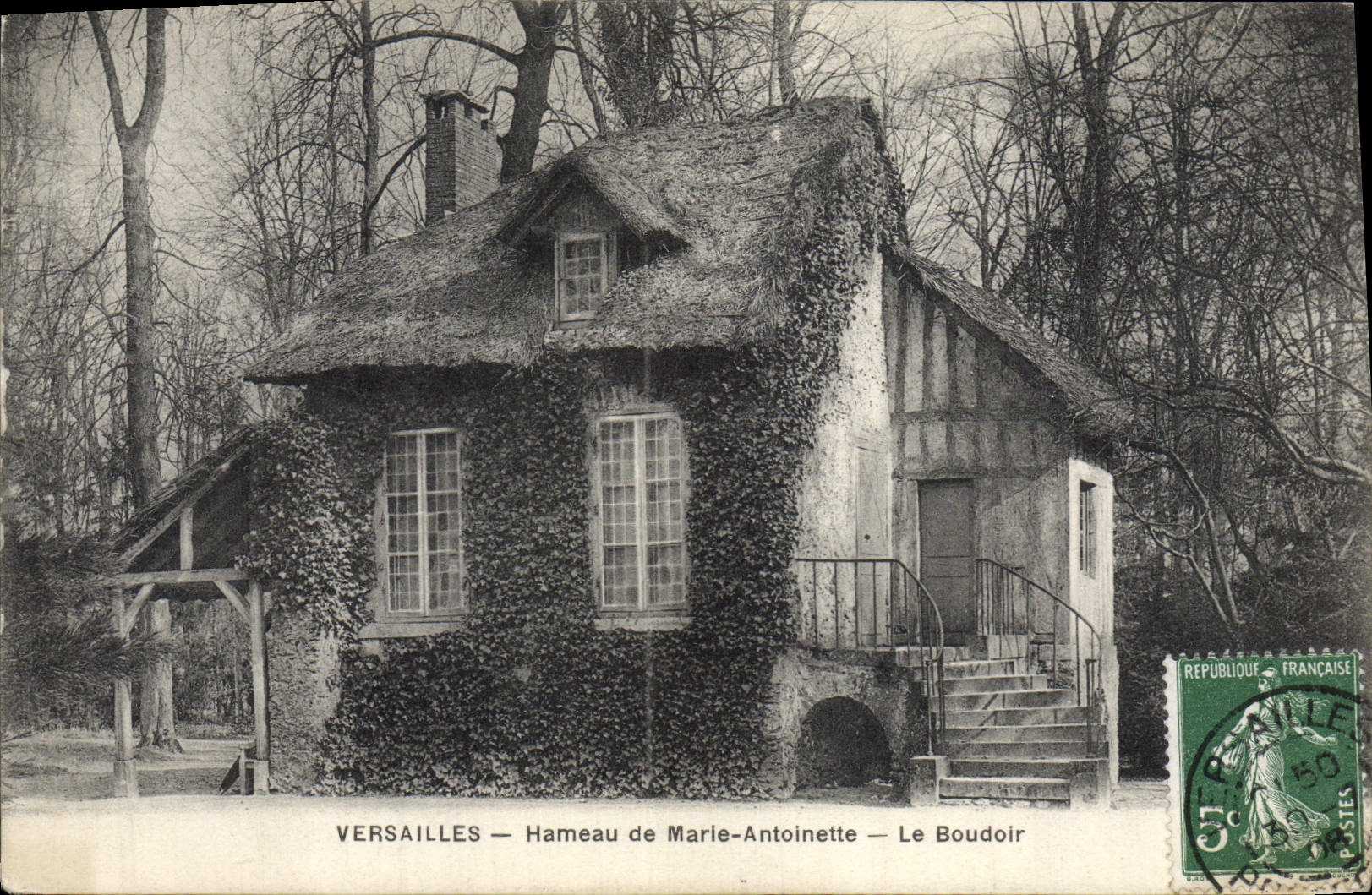 POSTAL Versalles Hamlet de la VENDIMIA de Marle Antonieta el gabinete de señora