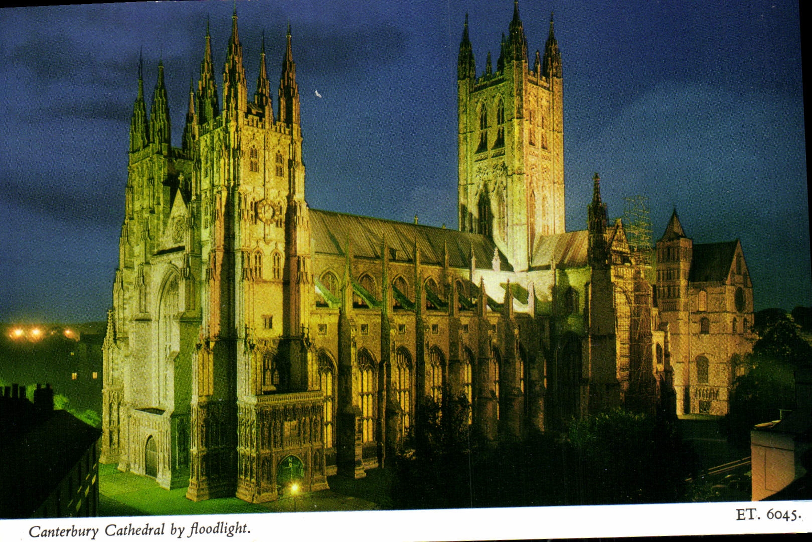 MODERN CARD Canterbury Cathedral by floodlight