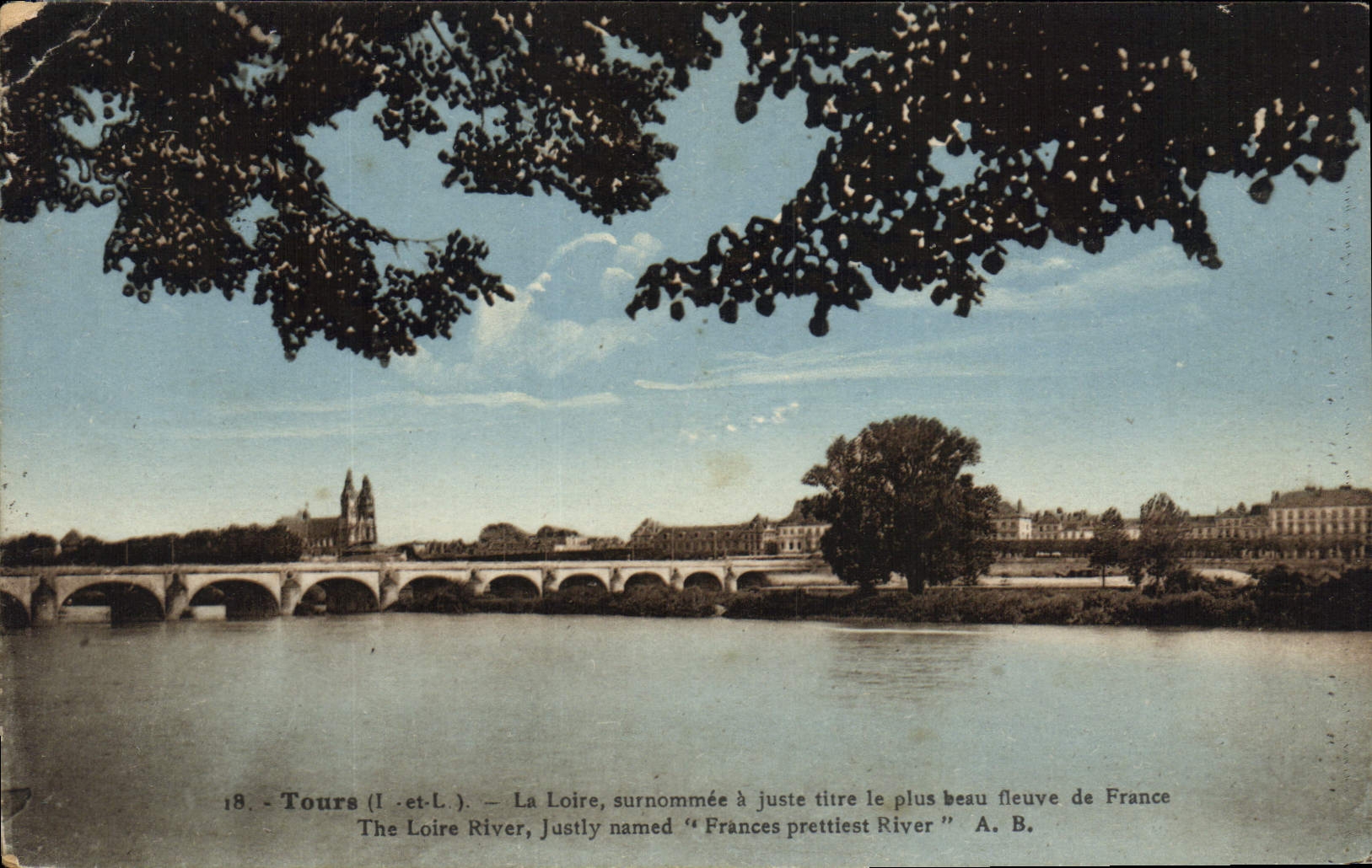 VINTAGE POSTCARD Tours the Loire