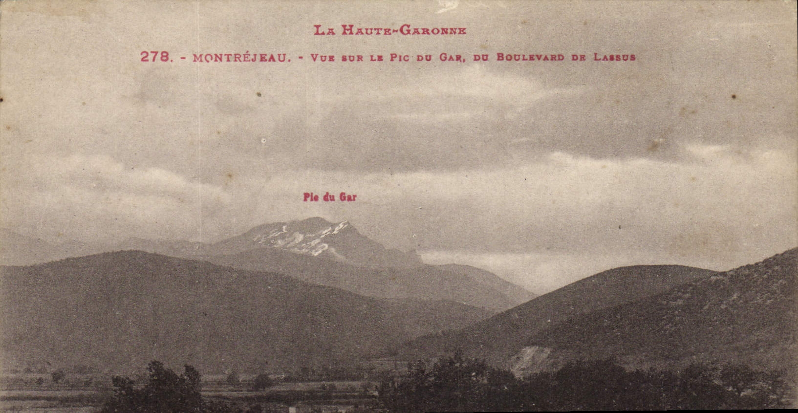 VINTAGE POSTCARD Montrejeau Seen on the Peak of Gar of the boulevard of Lassus