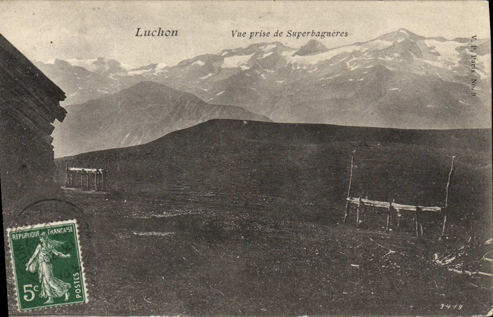VINTAGE POSTCARD Luchon Seen from of Superbageres