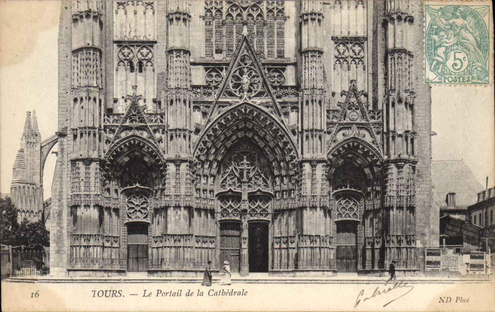VINTAGE POSTCARD Tours the Gate of the Cathedral