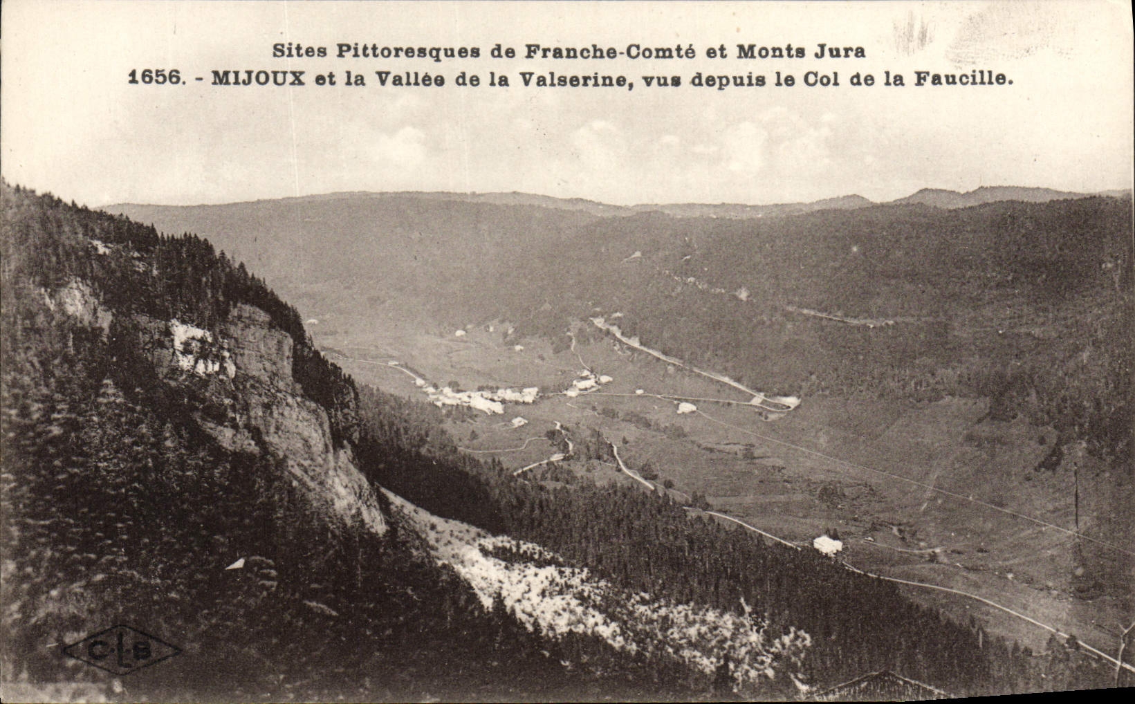 POSTAL Mijoux de la VENDIMIA y el valle de Valserine visto desde el collar de la hoz