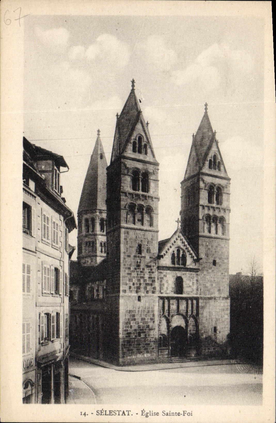 VINTAGE POSTCARD Selestat Church Sainte Faith