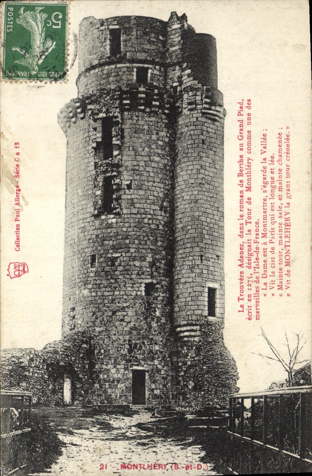VINTAGE POSTCARD Montlhery the keep