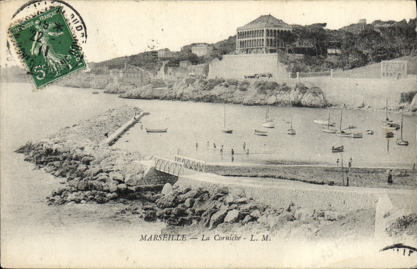 POSTAL Marsella de la VENDIMIA la cornisa