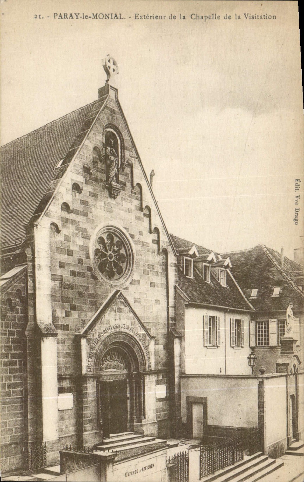 VINTAGE POSTCARD Paray Monial External of the Vault of the Visitation
