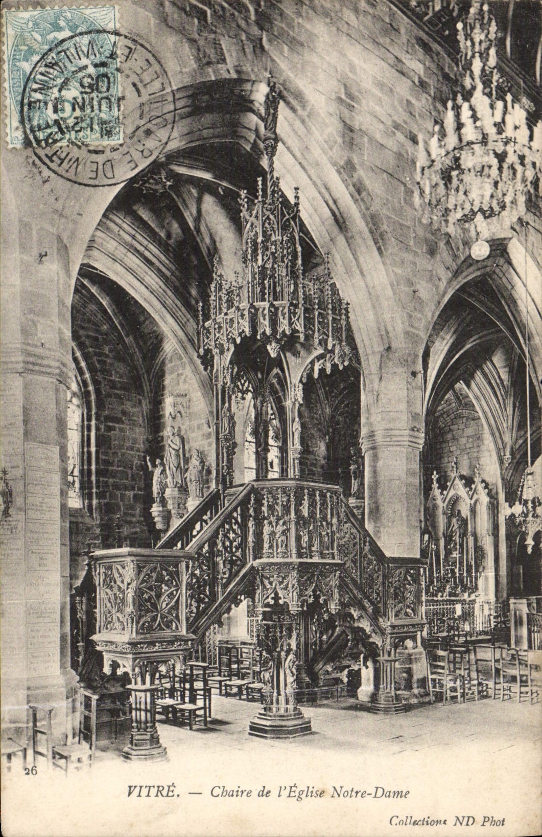 CPA Vitre Chaire De I'eglise Notre Dame