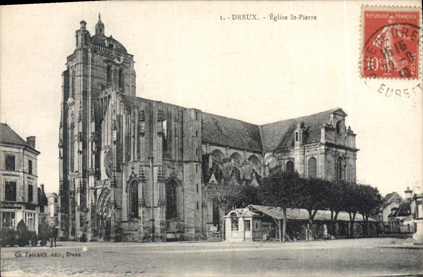 VINTAGE POSTCARD Dreux Church St Pierre
