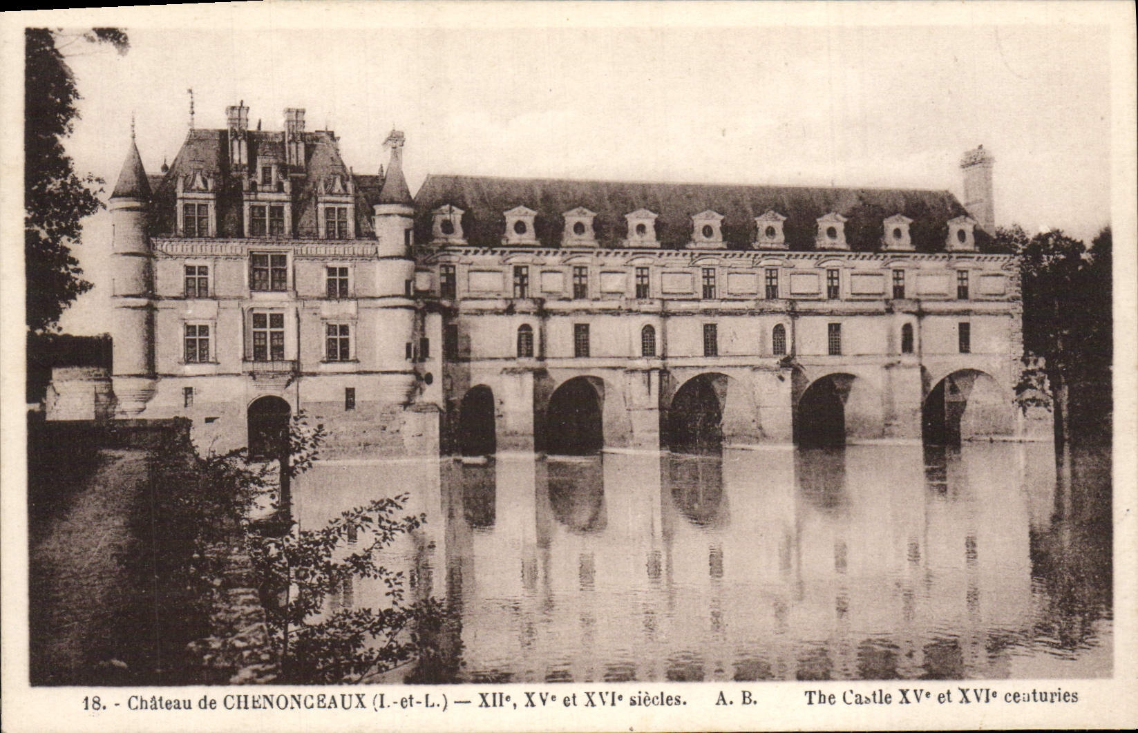 POSTAL Castle De Chemonceaux de la VENDIMIA