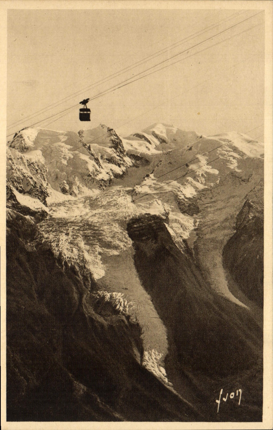 CPA Chamonix Mont Blanc Teleferique du Brevent et le Mont Blanc