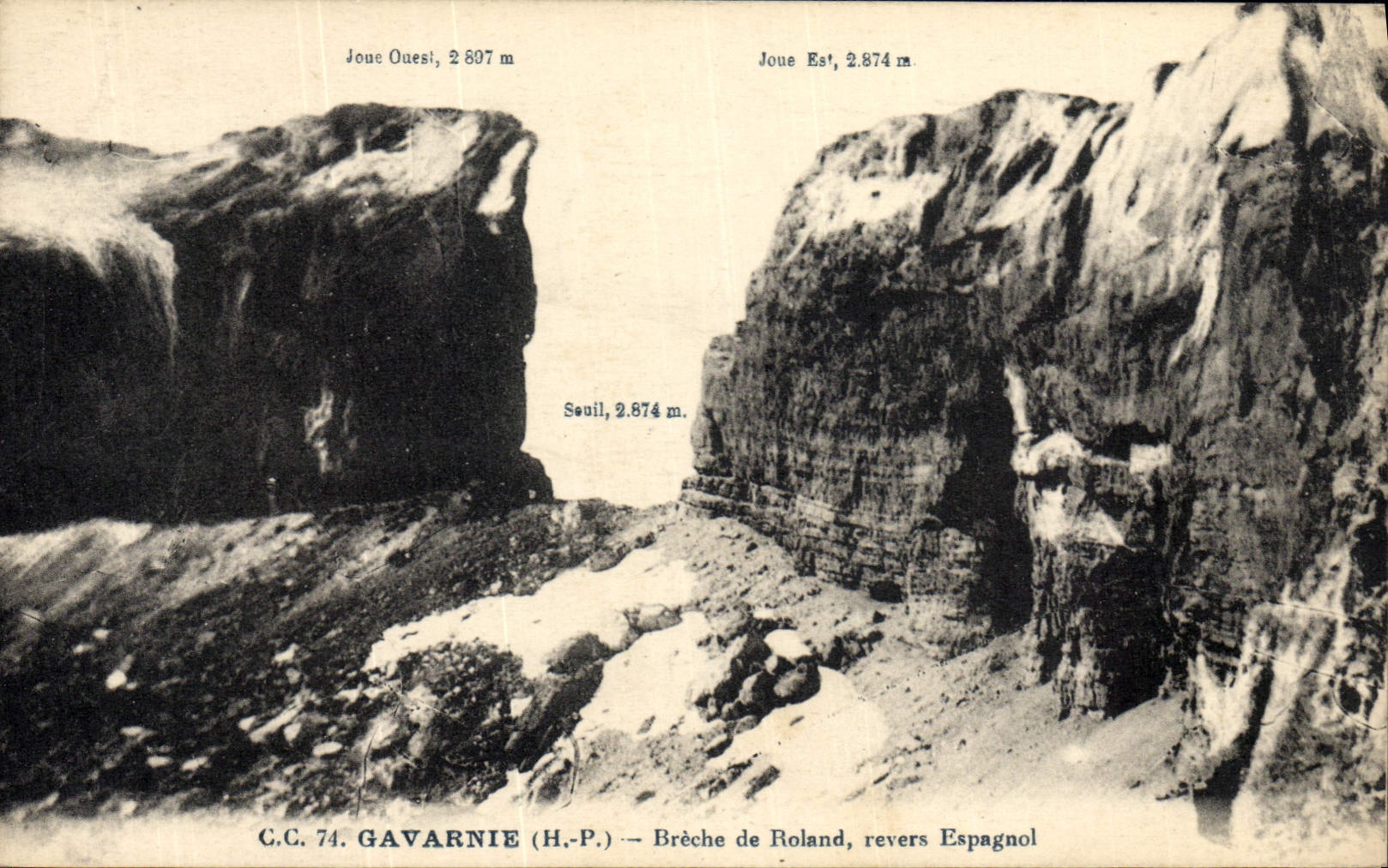 VINTAGE POSTCARD Gavarnie Breach Of Roland Spanish Reverse