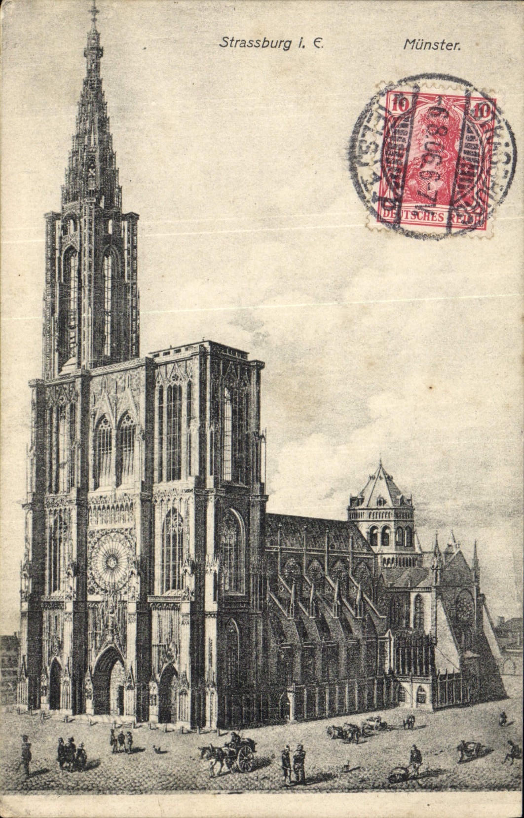 VINTAGE POSTCARD Strassburg Munster