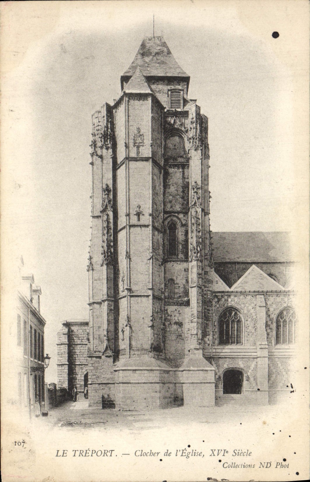 VINTAGE POSTCARD Treport Bell-tower De I' Eglise