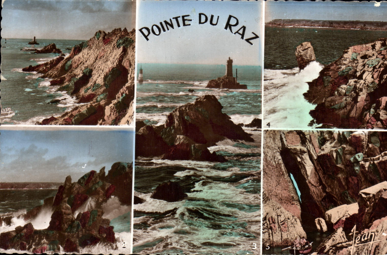 MODERN CARD Brittany the Point Of the Strong current View the monk the menhir Hell of Plogoff Storm in the Strong current of Center