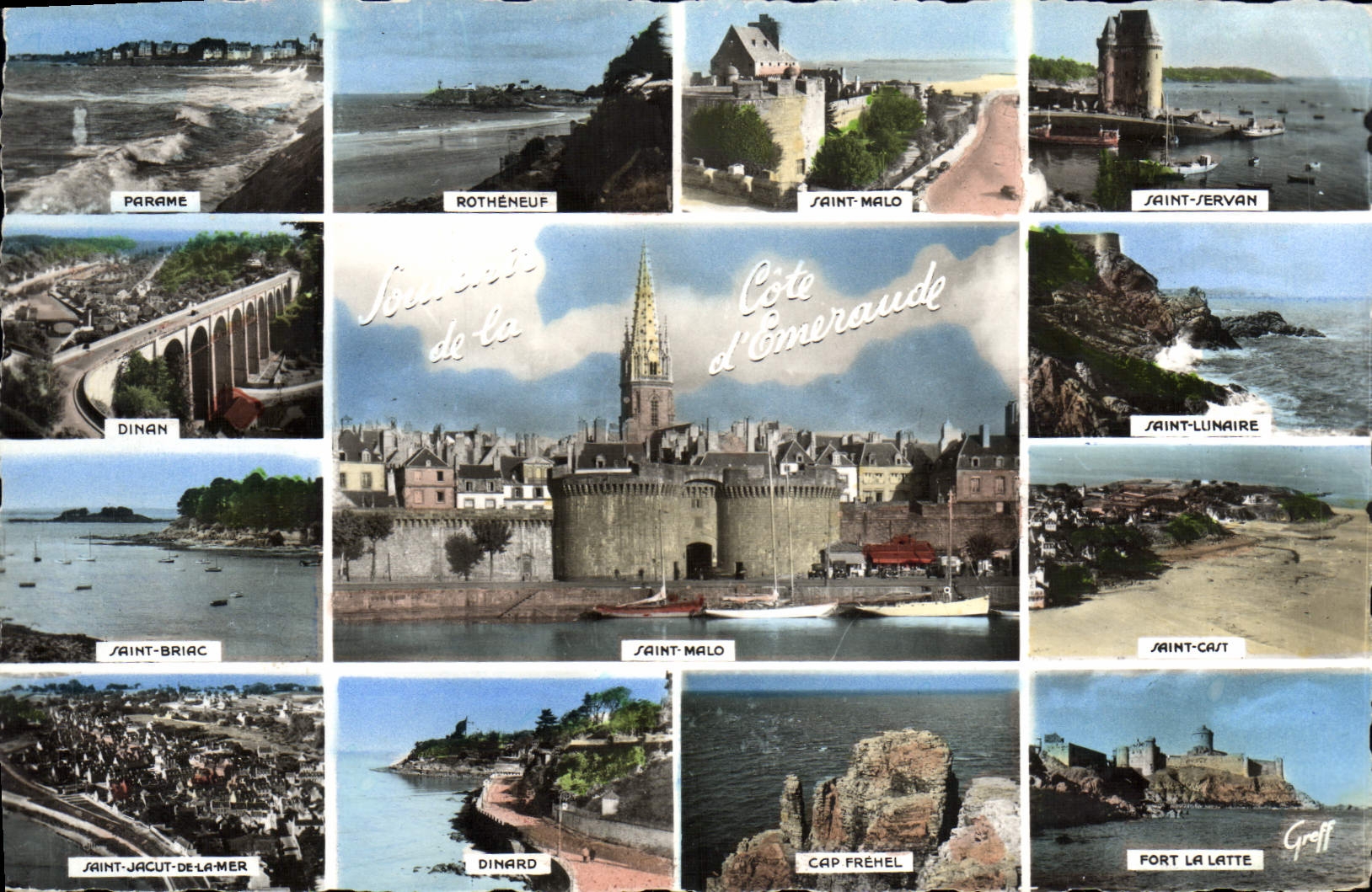 POSTAL MODERNA Parame Rotheneuf Malo santo Servan santo Dinan Sasint Briac