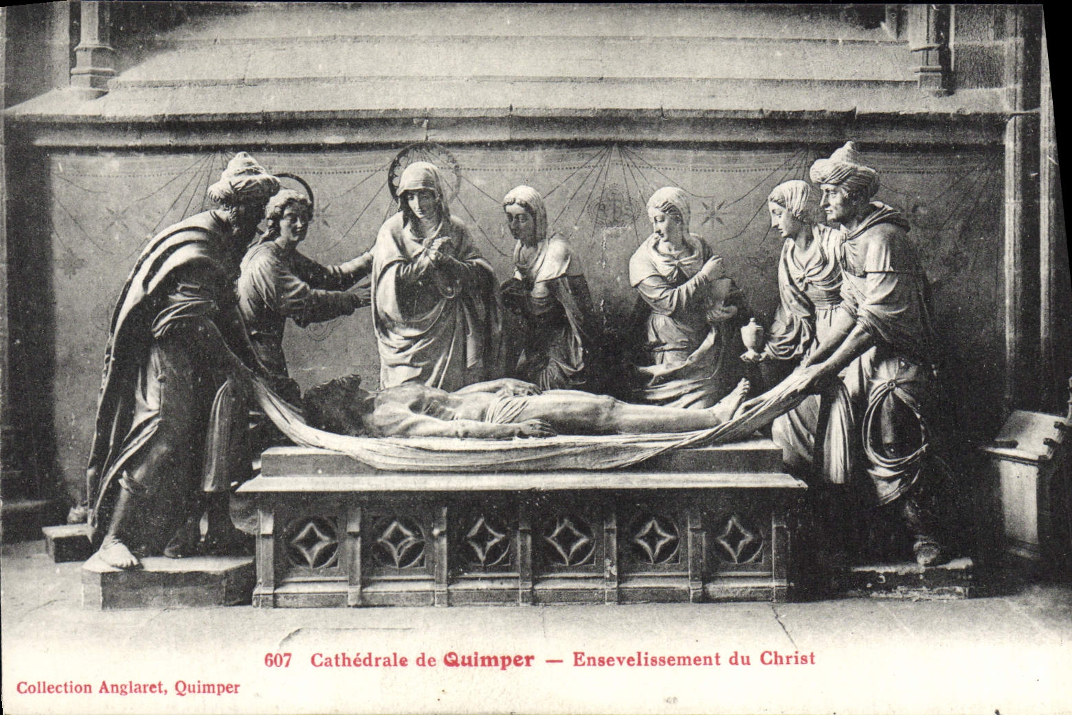 VINTAGE POSTCARD Cathedral Of Quimper Burial of Christ