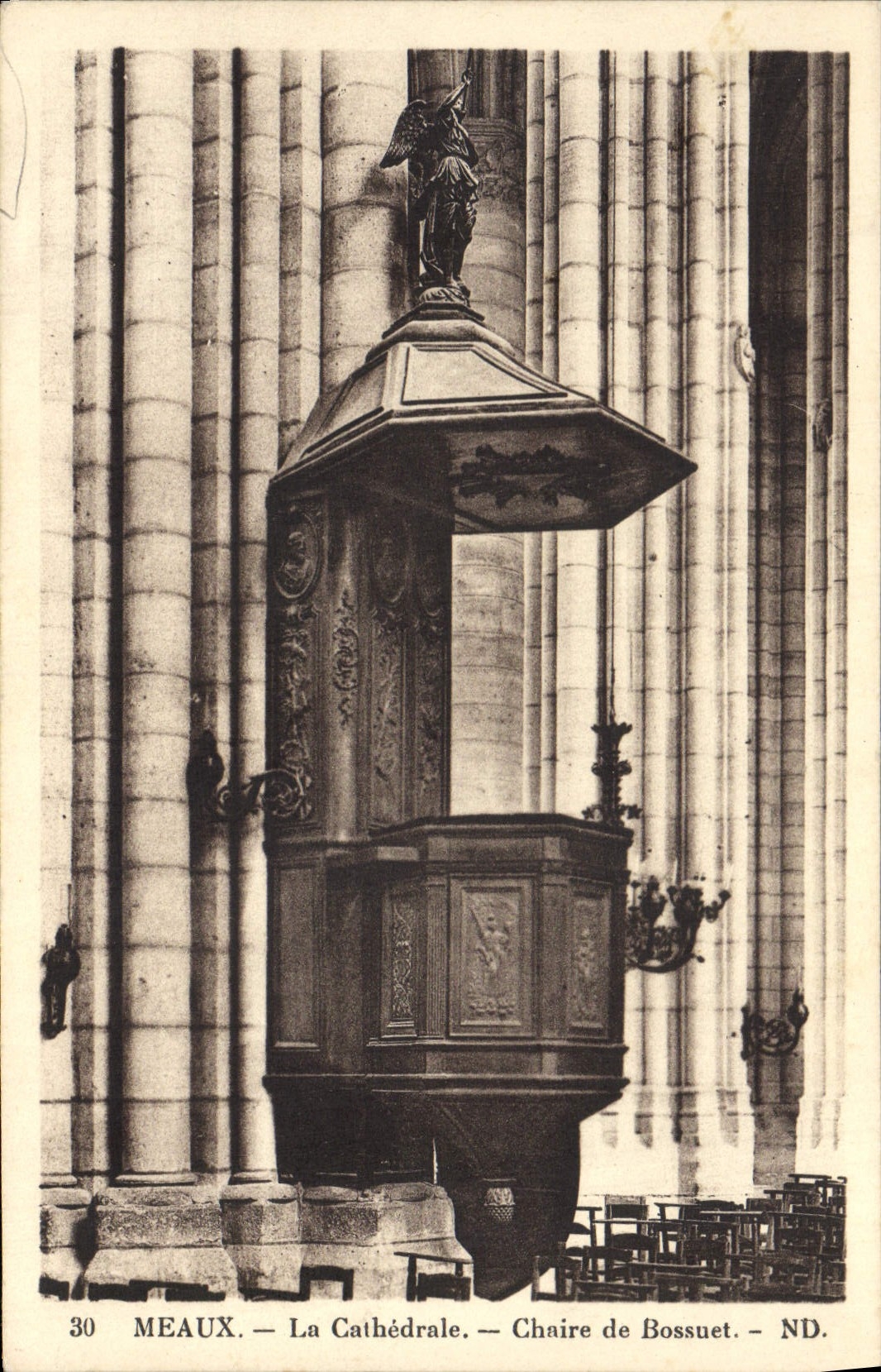 VINTAGE POSTCARD Meaux the Cathedral Pulpit of Bossuet