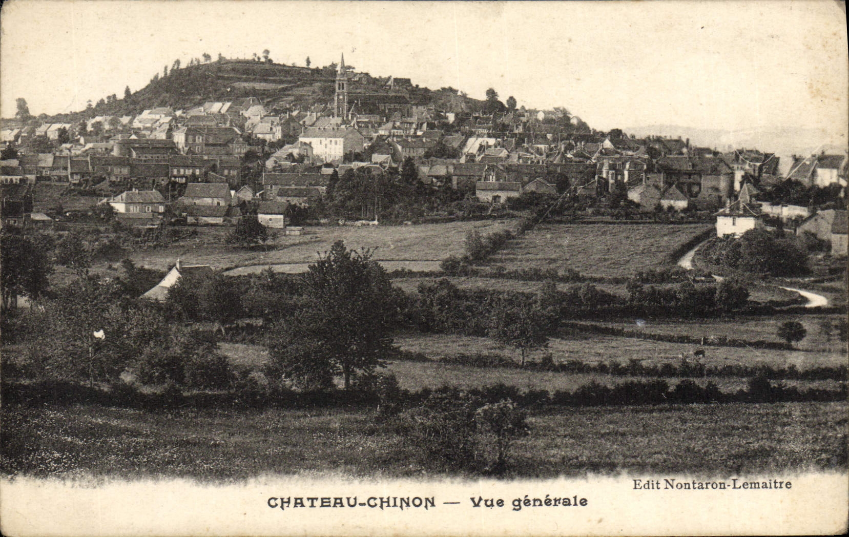 VINTAGE POSTCARD Chinon Castle View