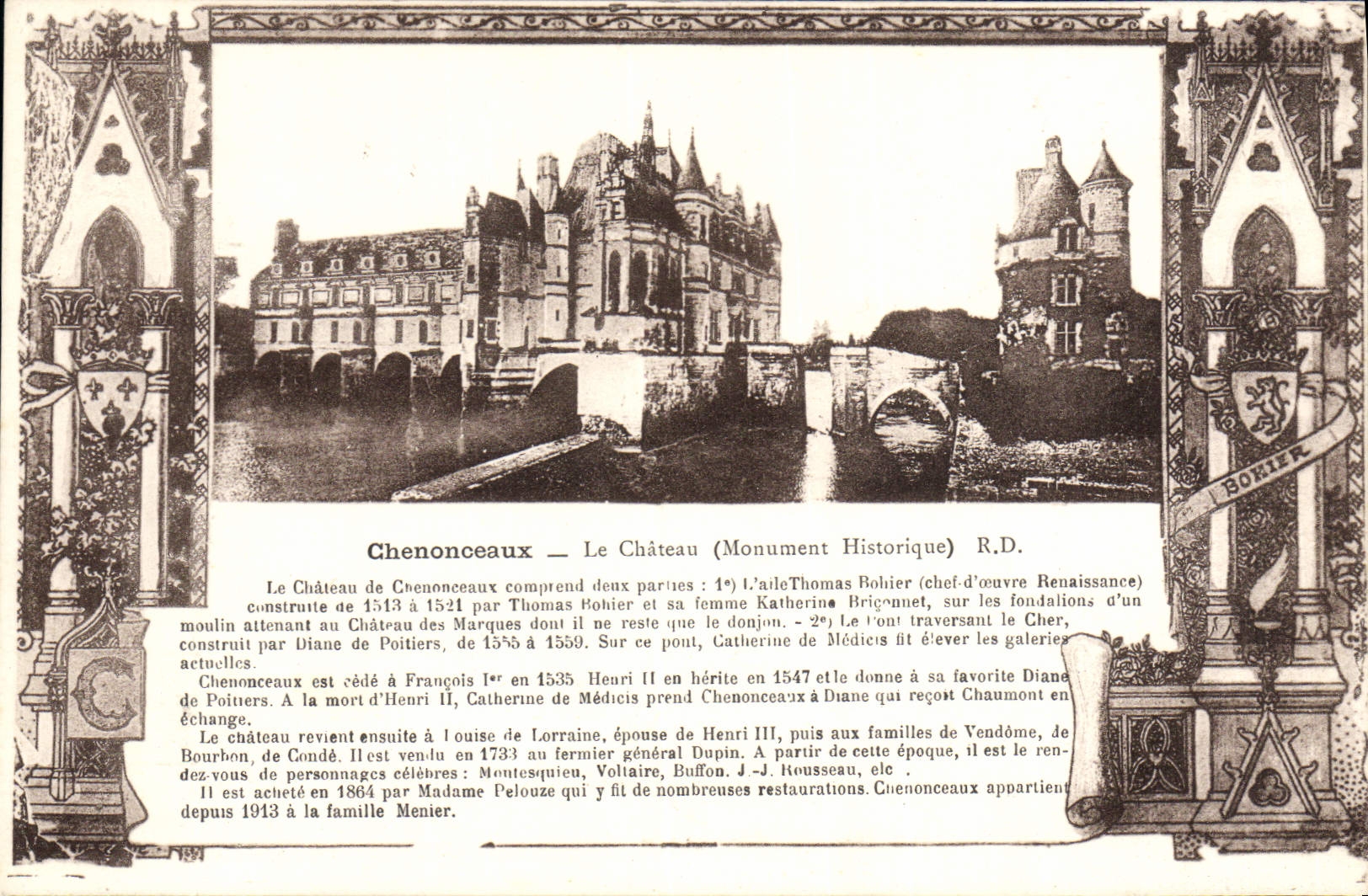 VINTAGE POSTCARD Chenonceaux the Castle