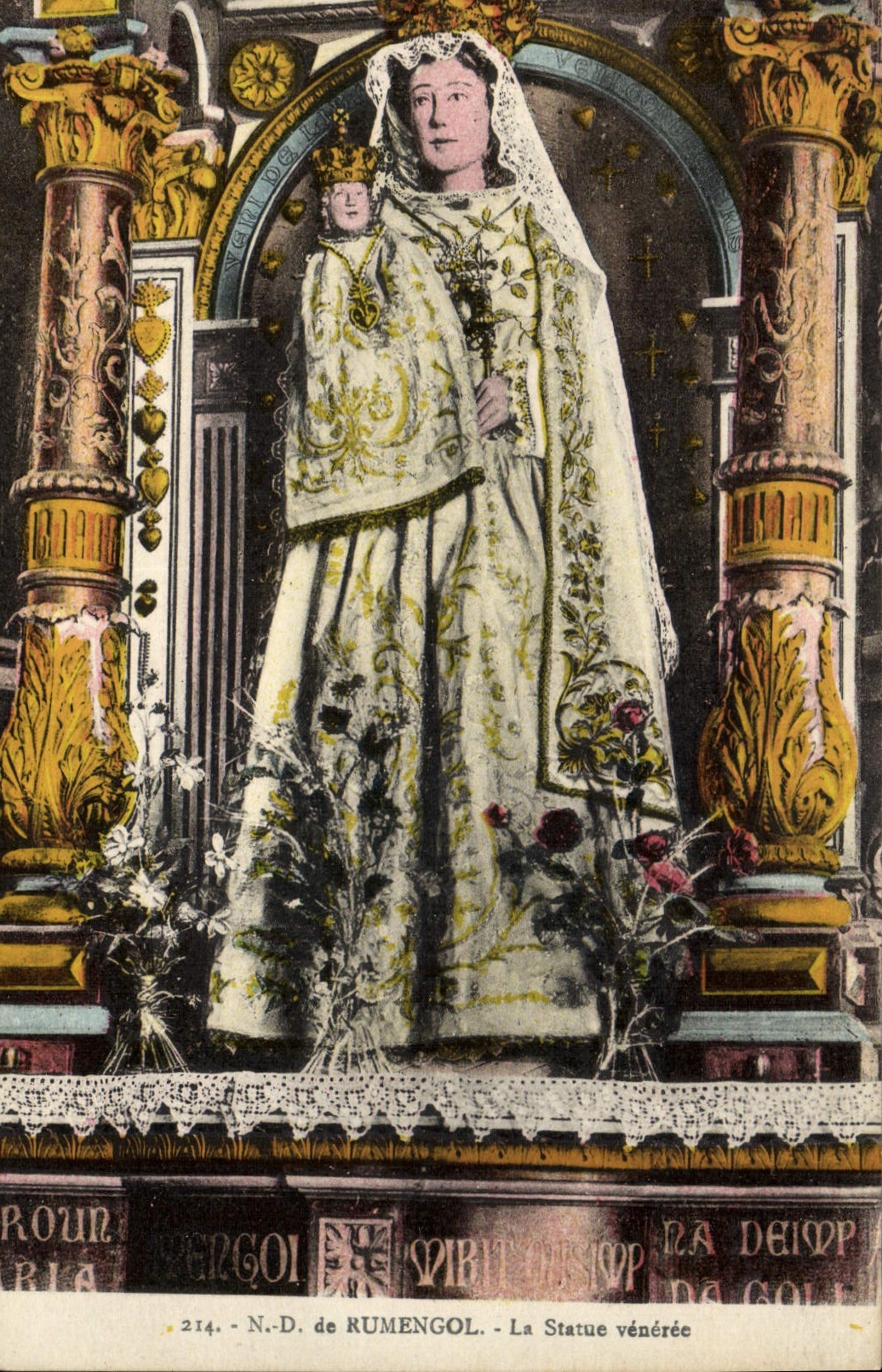 VINTAGE POSTCARD NR D of Rumengol the Veneree Statue