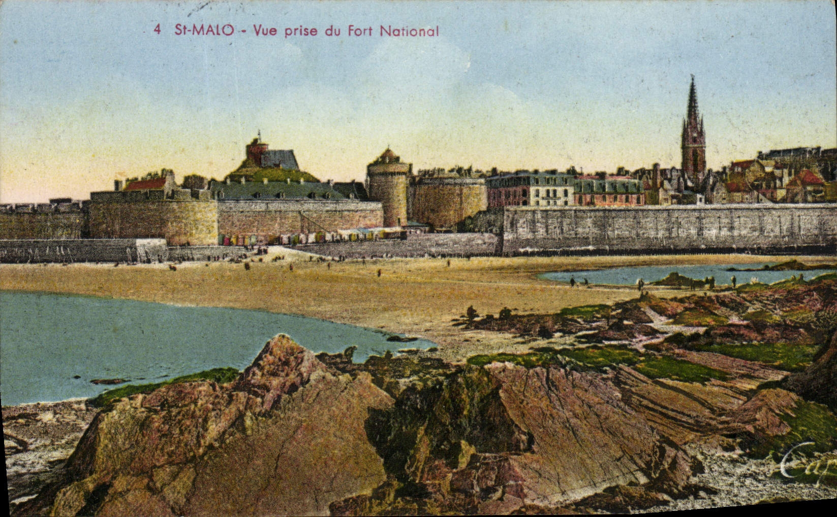 VINTAGE POSTCARD St Malo Seen from of the Strong National