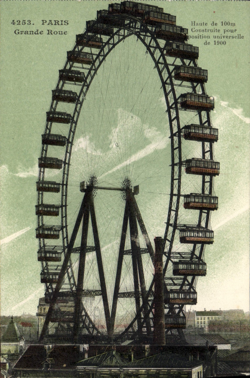 VINTAGE POSTCARD Paris Large Wheel