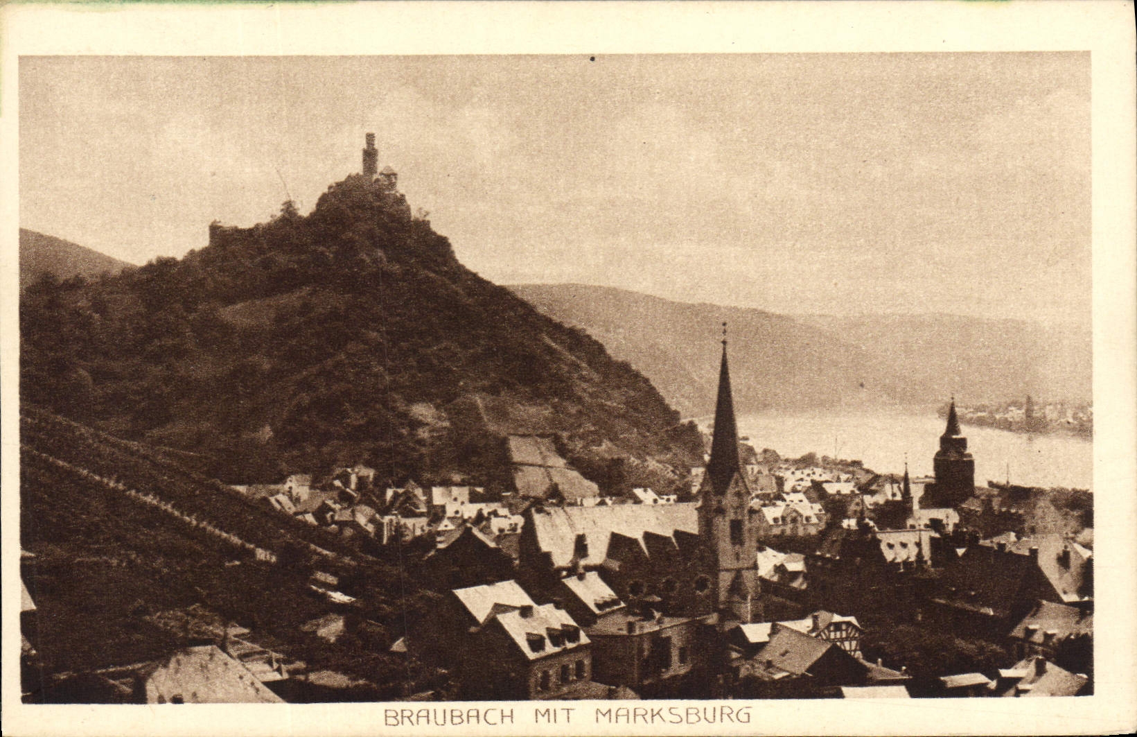 VINTAGE POSTCARD Braubach MIT Marksburg