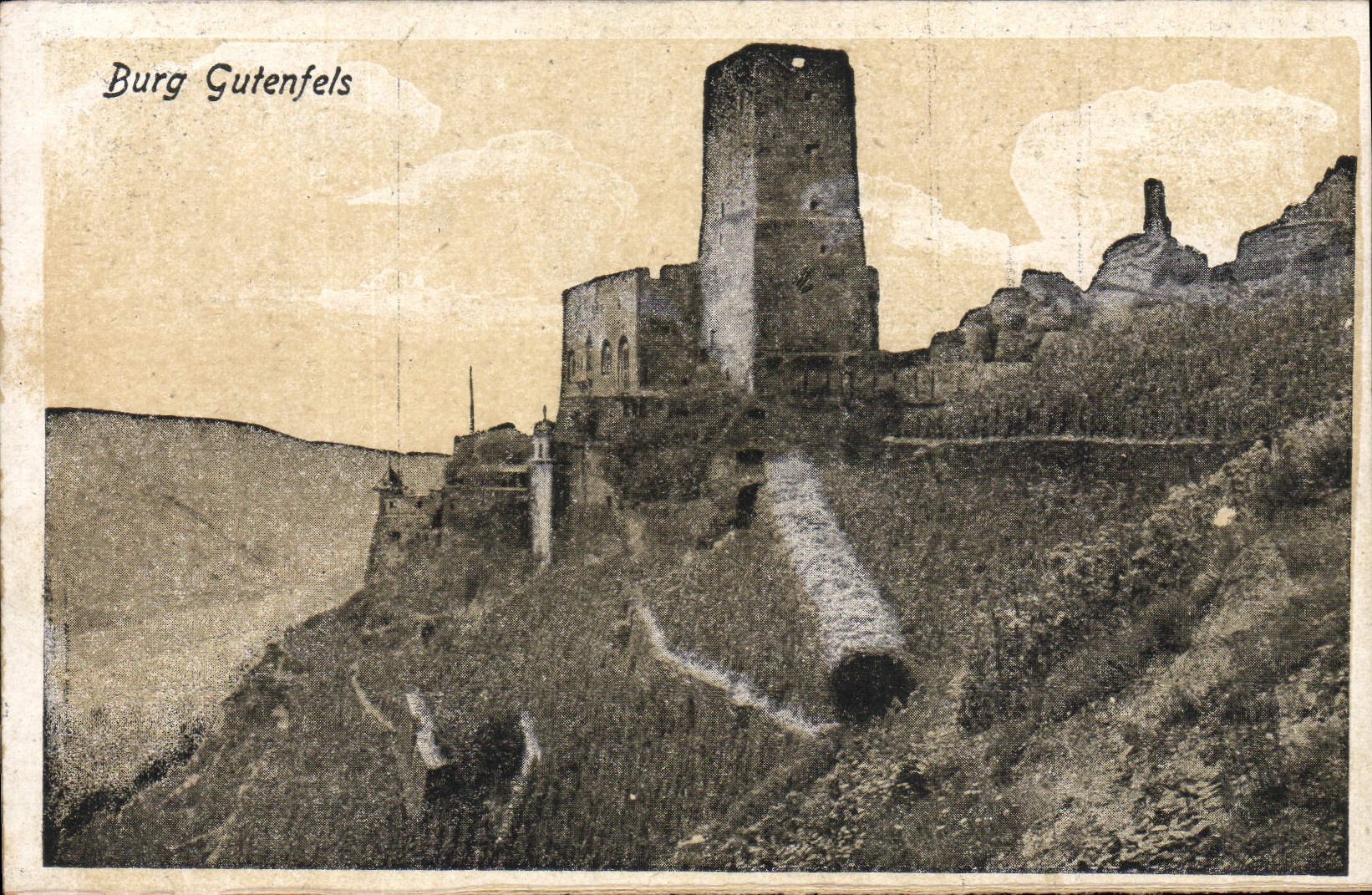 VINTAGE POSTCARD Burg Gutenfels