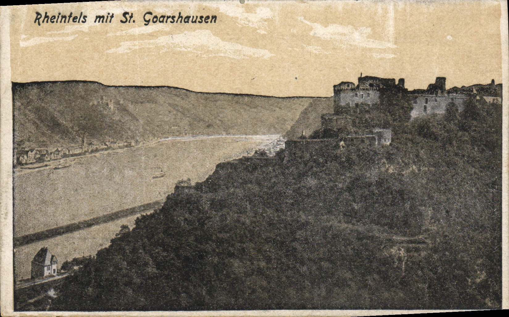 VINTAGE POSTCARD Rhintels put St Goarshausen